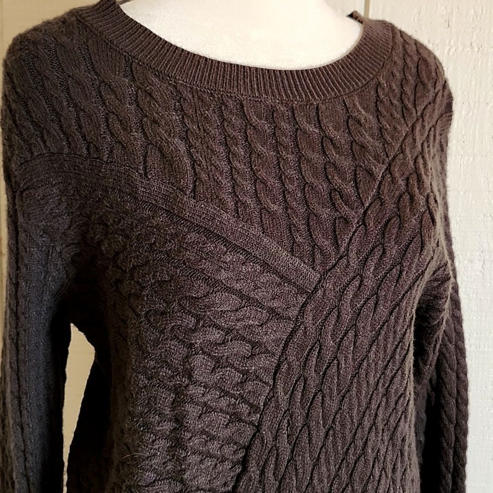 EVOLUTION By Cyrus Women's Gray Knitted Long Sleeve Asymetrical Fall Sweater M